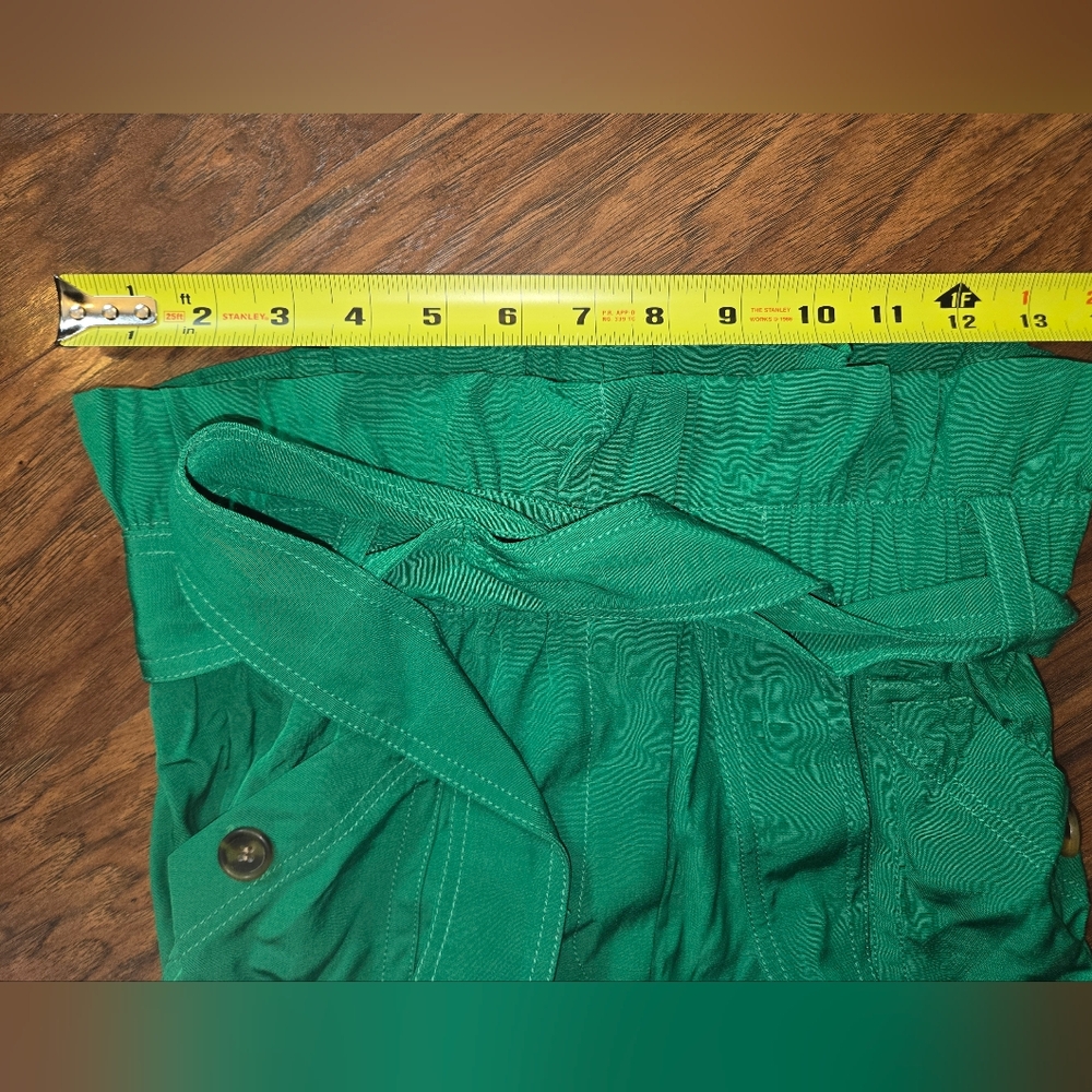 J. Crew High Waisted Paper Bag Bright Green Shorts Size 2 - Picture 4 of 9